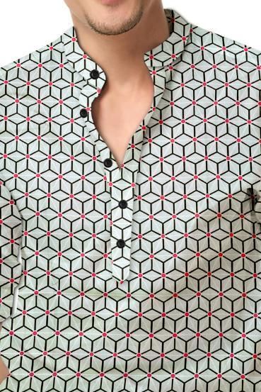 Men's Printed Spread Collar Casual Shirt Multicolor