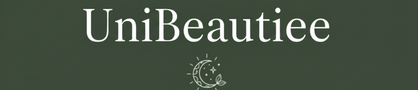 Logo of UniBeautiee on a dark green background